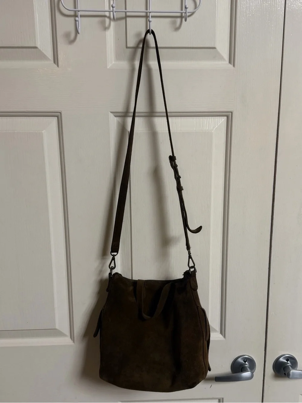Madewell The Transport 100% Suede Fringe Cross Body Bag Boho Gypsy - Picture 3 of 7